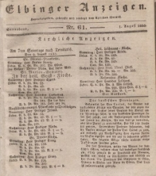 Elbinger Anzeigen, Nr. 61. Sonnabend, 1. August 1835