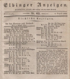 Elbinger Anzeigen, Nr. 63. Sonnabend, 8. August 1835