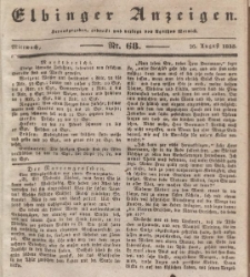 Elbinger Anzeigen, Nr. 68. Mittwoch, 26. August 1835