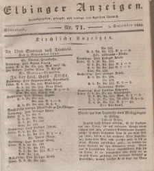 Elbinger Anzeigen, Nr. 71. Sonnabend, 5. September 1835