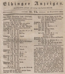 Elbinger Anzeigen, Nr. 75. Sonnabend, 19. September 1835