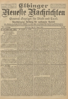 Elbinger Neueste Nachrichten, Nr. 93 Sonntag 21 April 1912 64. Jahrgang
