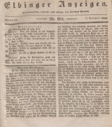 Elbinger Anzeigen, Nr. 80. Mittwoch, 7. Oktober 1835