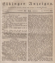Elbinger Anzeigen, Nr. 84. Mittwoch, 21. Oktober 1835