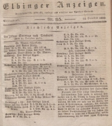 Elbinger Anzeigen, Nr. 85. Sonnabend, 24. Oktober 1835