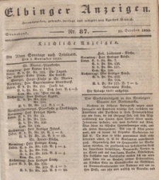 Elbinger Anzeigen, Nr. 87. Sonnabend, 31. Oktober 1835