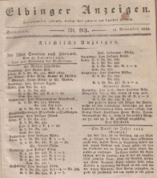 Elbinger Anzeigen, Nr. 93. Sonnabend, 21. November 1835