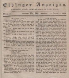 Elbinger Anzeigen, Nr. 94. Mittwoch, 25. November 1835