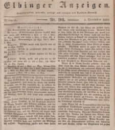 Elbinger Anzeigen, Nr. 96. Mittwoch, 2. Dezember 1835