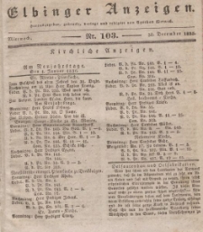 Elbinger Anzeigen, Nr. 103. Mittwoch, 30. Dezember 1835