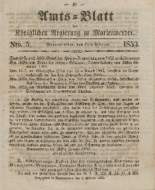 Amts-Blatt der Königl. Regierung zu Marienwerder, 2. Februar 1853, No. 5.