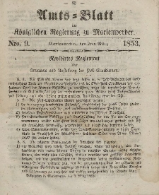 Amts-Blatt der Königl. Regierung zu Marienwerder, 2. März 1853, No. 9.