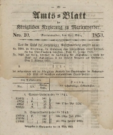 Amts-Blatt der Königl. Regierung zu Marienwerder, 9. März 1853, No. 10.