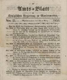 Amts-Blatt der Königl. Regierung zu Marienwerder, 16. März 1853, No. 11.