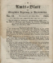 Amts-Blatt der Königl. Regierung zu Marienwerder, 23. März 1853, No. 12.
