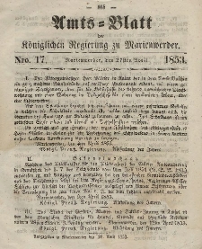 Amts-Blatt der Königl. Regierung zu Marienwerder, 27. April 1853, No. 17.