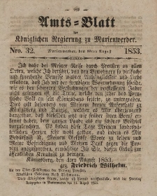 Amts-Blatt der Königl. Regierung zu Marienwerder, 10. August 1853, No. 32.