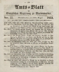 Amts-Blatt der Königl. Regierung zu Marienwerder, 31. August 1853, No. 35.