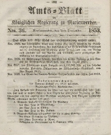 Amts-Blatt der Königl. Regierung zu Marienwerder, 7. September 1853, No. 36.