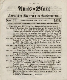 Amts-Blatt der Königl. Regierung zu Marienwerder, 12. Oktober 1853, No. 41.