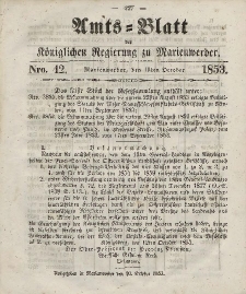 Amts-Blatt der Königl. Regierung zu Marienwerder, 19. Oktober 1853, No. 42.