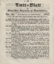 Amts-Blatt der Königl. Regierung zu Marienwerder, 26. Oktober 1853, No. 43.