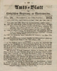 Amts-Blatt der Königl. Regierung zu Marienwerder, 30. November 1853, No. 48.