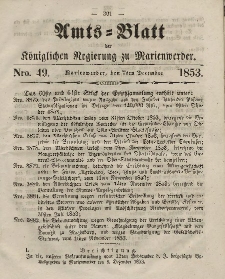 Amts-Blatt der Königl. Regierung zu Marienwerder, 7. Dezember 1853, No. 49.