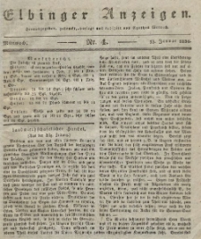 Elbinger Anzeigen, Nr. 4. Mittwoch, 13. Januar 1836