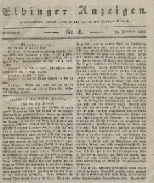 Elbinger Anzeigen, Nr. 4. Mittwoch, 13. Januar 1836