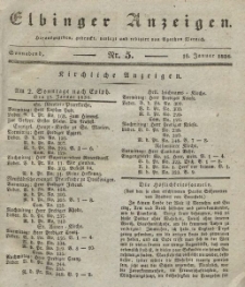 Elbinger Anzeigen, Nr. 5. Sonnabend, 16. Januar 1836
