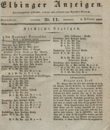 Elbinger Anzeigen, Nr. 11. Sonnabend, 6. Februar 1836