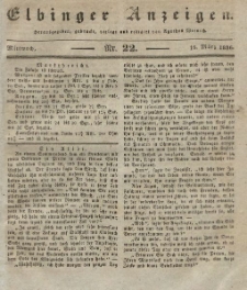 Elbinger Anzeigen, Nr. 22. Mittwoch, 16. März 1836