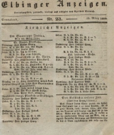 Elbinger Anzeigen, Nr. 23. Sonnabend, 19. März 1836