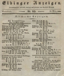 Elbinger Anzeigen, Nr. 25. Sonnabend, 26. März 1836