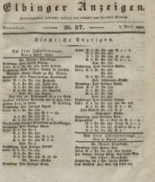 Elbinger Anzeigen, Nr. 27. Sonnabend, 2. April 1836
