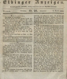 Elbinger Anzeigen, Nr. 28. Mittwoch, 6. April 1836