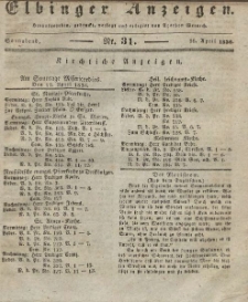 Elbinger Anzeigen, Nr. 31. Sonnabend, 16. April 1836