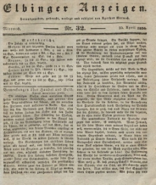 Elbinger Anzeigen, Nr. 32. Mittwoch, 20. April 1836