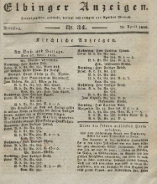 Elbinger Anzeigen, Nr. 34. Dienstag, 26. April 1836