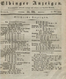 Elbinger Anzeigen, Nr. 38. Mittwoch, 11. Mai 1836