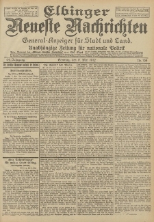 Elbinger Neueste Nachrichten, Nr. 105 Sonntag 5 Mai 1912 64. Jahrgang