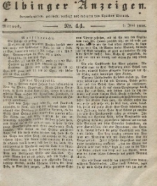 Elbinger Anzeigen, Nr. 44. Mittwoch, 1. Juni 1836