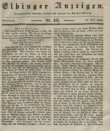 Elbinger Anzeigen, Nr. 48. Mittwoch, 15. Juni 1836