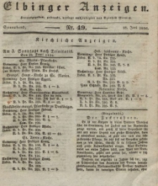 Elbinger Anzeigen, Nr. 49. Sonnabend, 18. Juni 1836