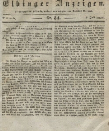 Elbinger Anzeigen, Nr. 54. Mittwoch, 6. Juli 1836
