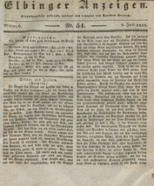 Elbinger Anzeigen, Nr. 54. Mittwoch, 6. Juli 1836