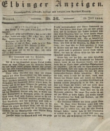 Elbinger Anzeigen, Nr. 56. Mittwoch, 13. Juli 1836