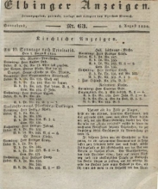 Elbinger Anzeigen, Nr. 63. Sonnabend, 6. August 1836
