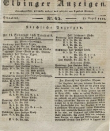 Elbinger Anzeigen, Nr. 65. Sonnabend, 13. August 1836